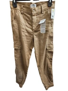 EVEREVE Cargo Jogger Pants Womens Size 27 Tan Tencel Utility NWT